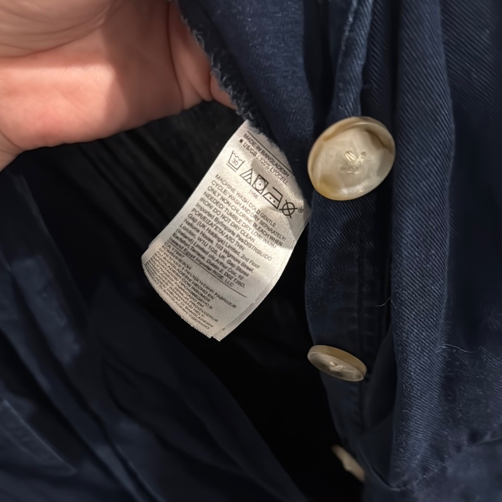 Banana Republic Utility Jumpsuit Sleeveless Chambray Denim Button Tie Pickets - Picture 14 of 14